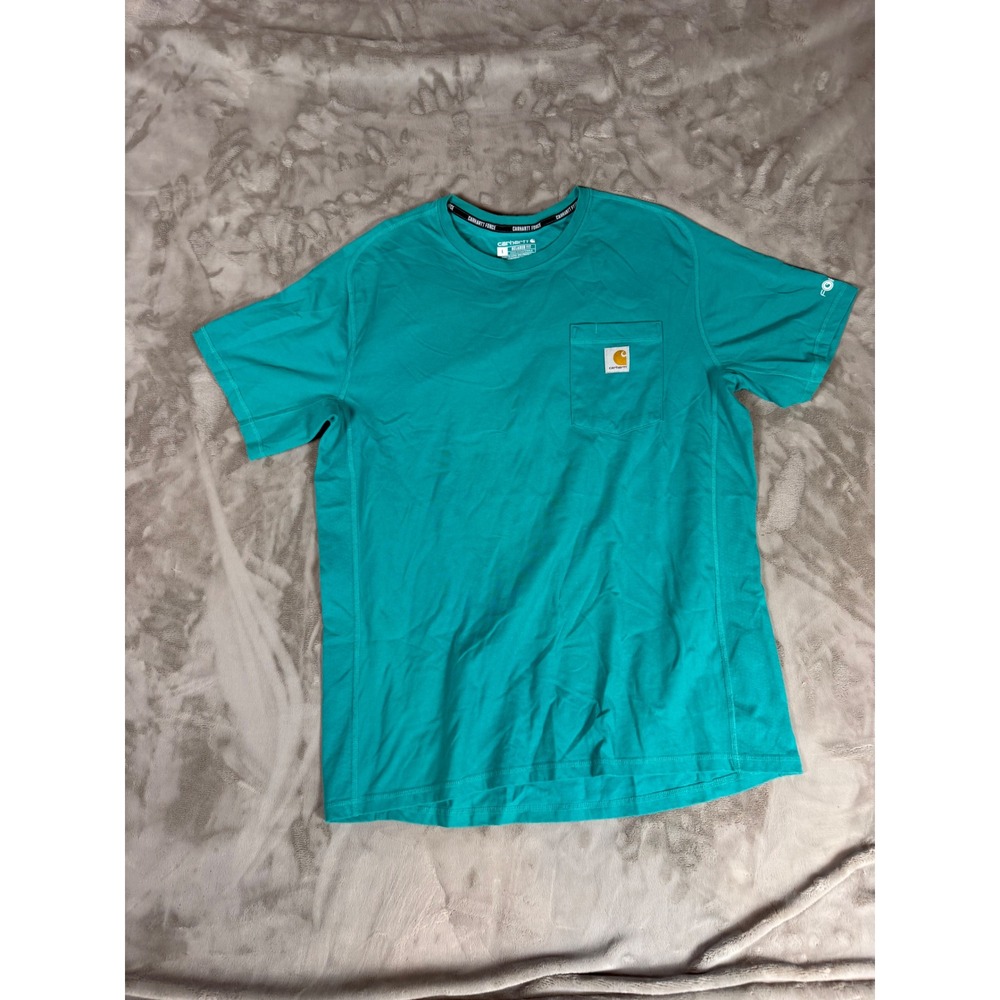 Carhartt Force Relaxed Fit Pocket T-Shirt Mens Large Teal Green Short Sleeve